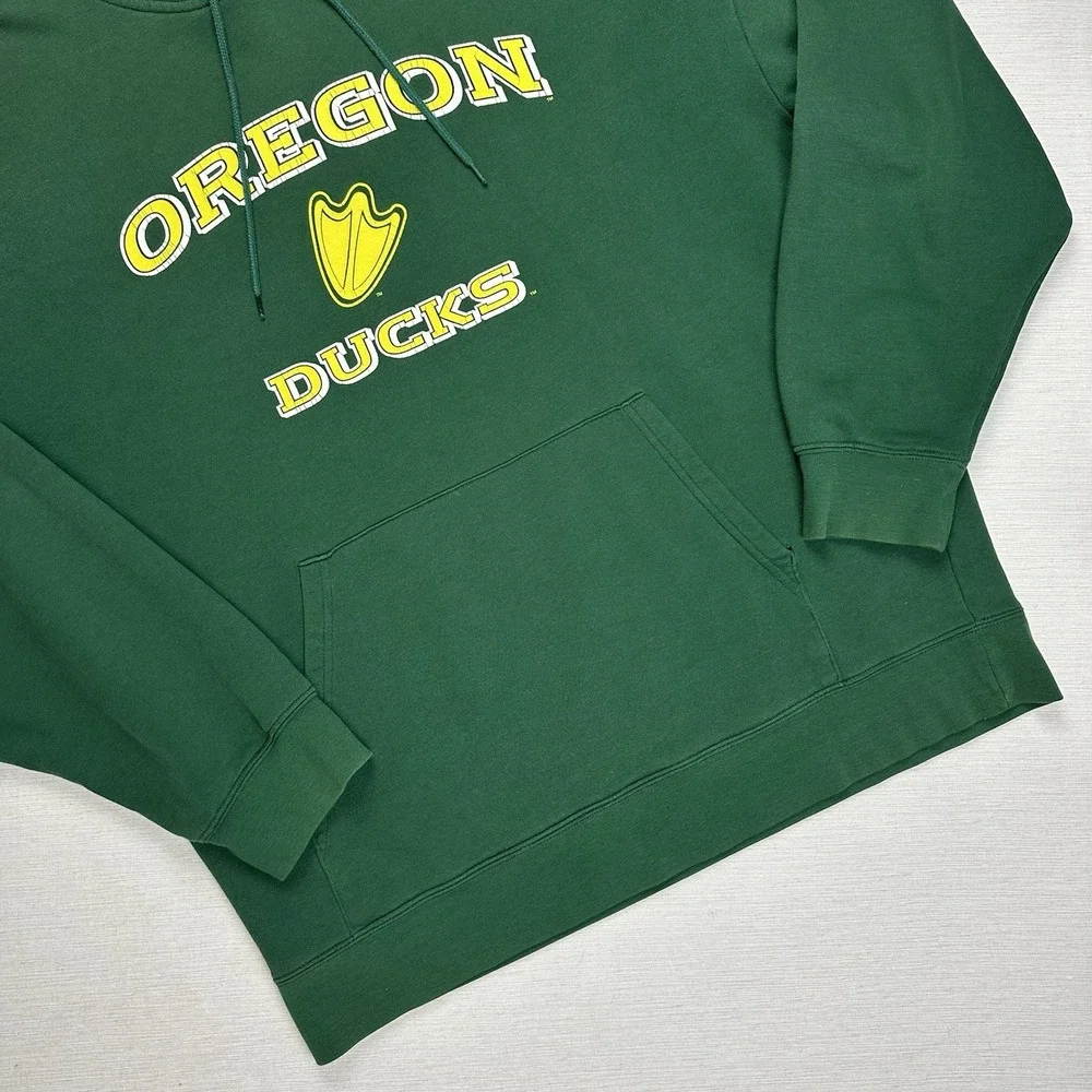 Vintage Y2K Univeristy of Oregon Ducks Adidas Hoodie Sweatshirt Men Large Green
